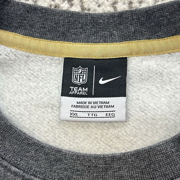 Nike Cleveland Browns Mens XXL Sweatshirt Gray Crewneck Pullover Front Pocket - Picture 4 of 13